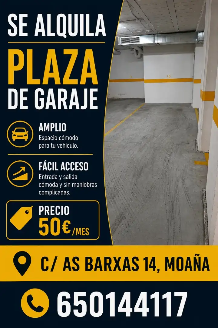 Aparcament de Garatge de lloguer en Moaña
