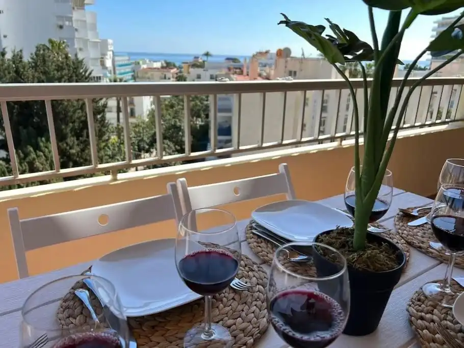 Terrace of Flat for rent in Torremolinos  with Air Conditioner, Private garden and Parquet flooring