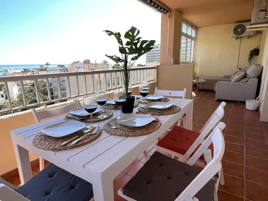 Terrace of Flat for rent in Torremolinos  with Air Conditioner, Private garden and Parquet flooring