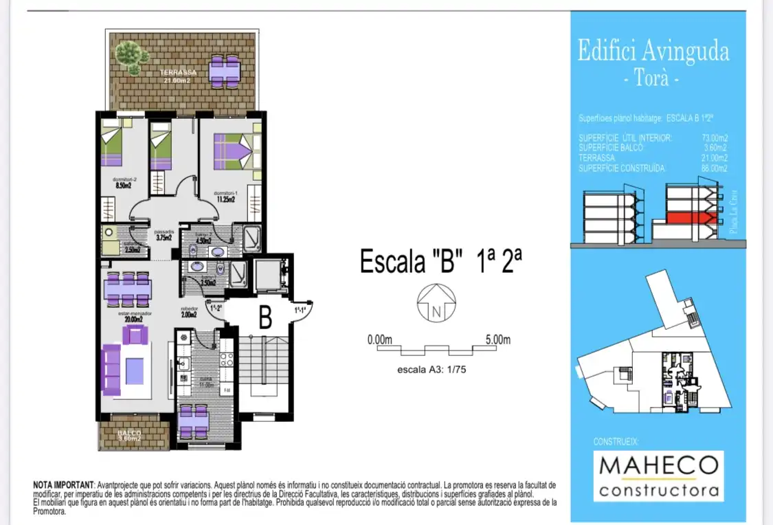 Schlafzimmer von Wohnung zum Verkauf in Torà mit Klimaanlage, Heizung und Parkett