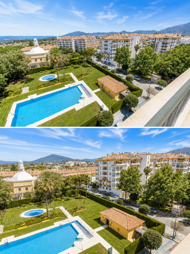 Àtic en venda a Poligono Urpsp9, 4m, San Pedro de Alcántara Vista exterior de Àtic en venda en Marbella amb Aire condicionat, Terrassa i Piscina
