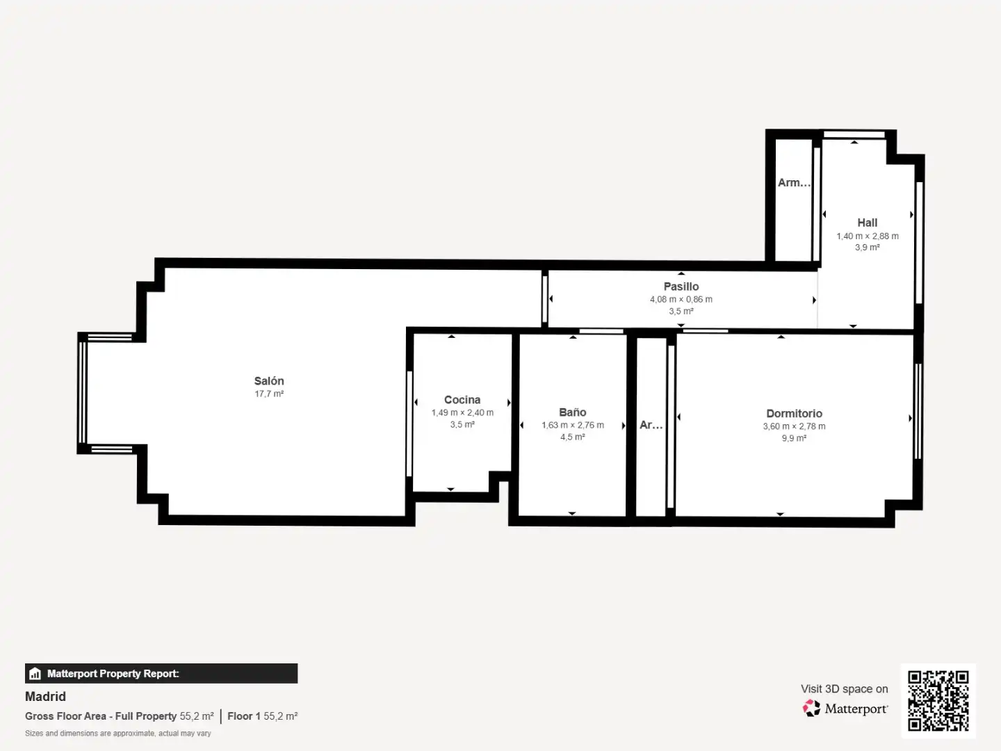 Flat for rent in Castillejos - Cuzco Flat for rent in Madrid with Air Conditioner, Heating and Video intercom