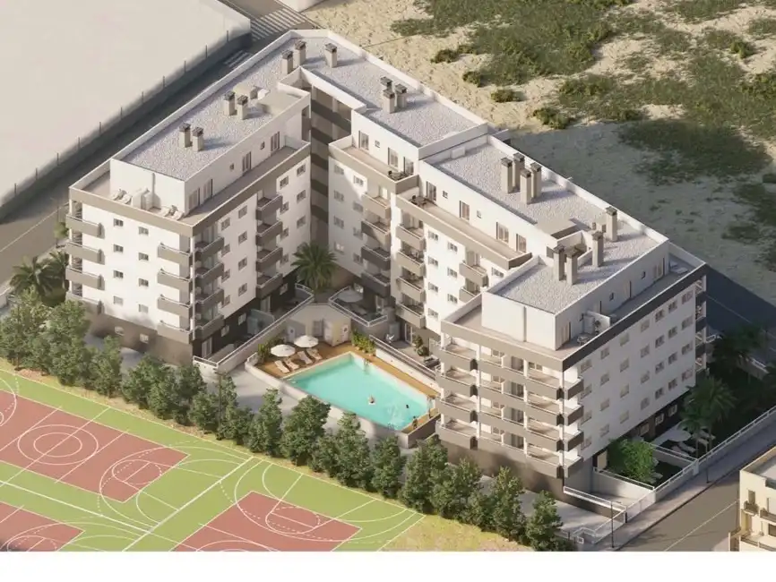 Piso en venta en Avenida de Torrequebrada, 6, Aguadulce Sur Vista exterior de Piso en venta en Roquetas de Mar con Piscina y Parking comunitario