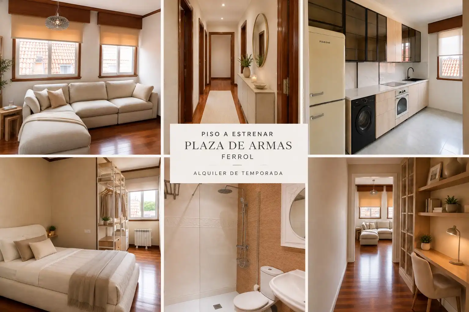 Pis de lloguer a Rúa Real, 83, Centro Vista exterior de Pis de lloguer en Ferrol amb Calefacció, Parquet i Moblat